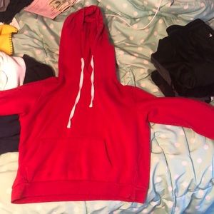 Red crop hoodie